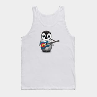 Baby Penguin Playing Colorado Flag Guitar Tank Top